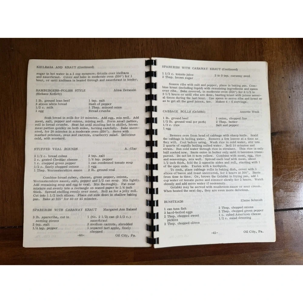 Vtg 1977 Polish Foods Recipes Cookbook - Assumption Church Oil City PA - Spiral